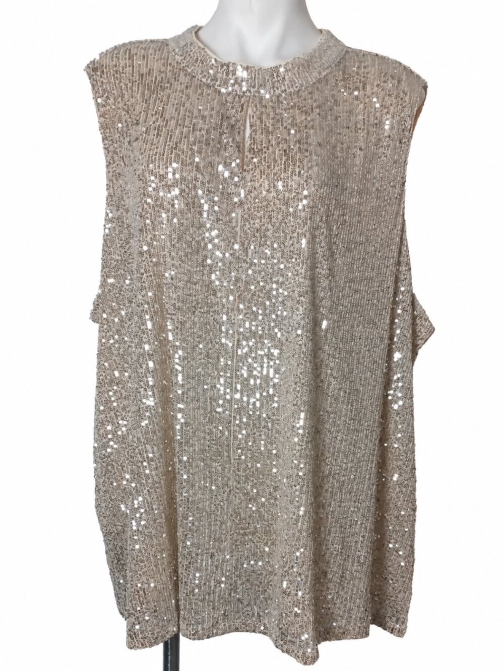 Plus Size 4X Womens Sequin Sleeveless top.  Evening Glam Wedding Dinner Party